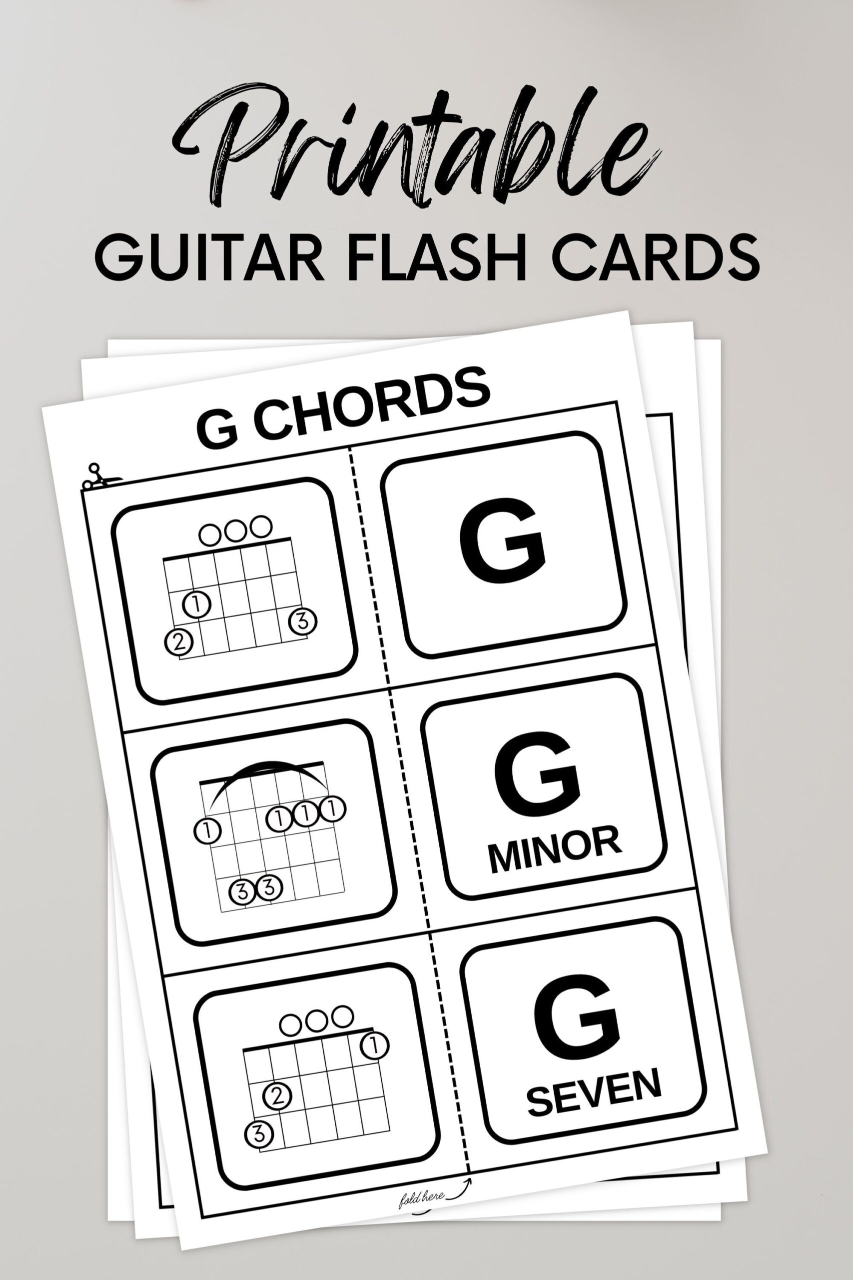 Guitar Chord Flash Cards For Beginners Printable Teacher Resource PDF Etsy UK