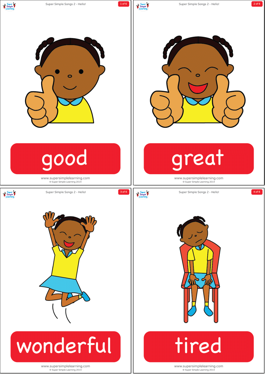 super simple songs flashcards