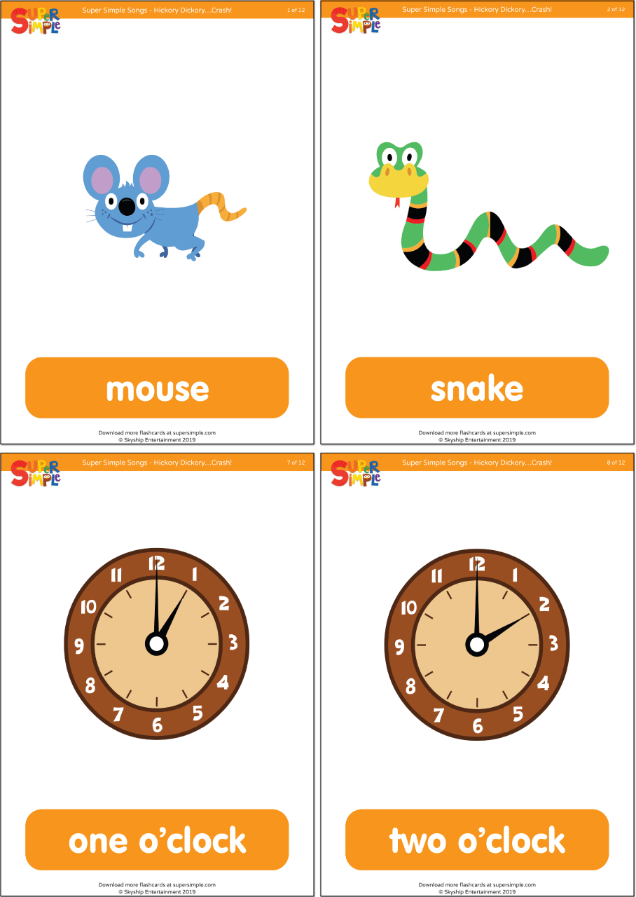 Hickory Dickory Crash Flashcards Super Simple