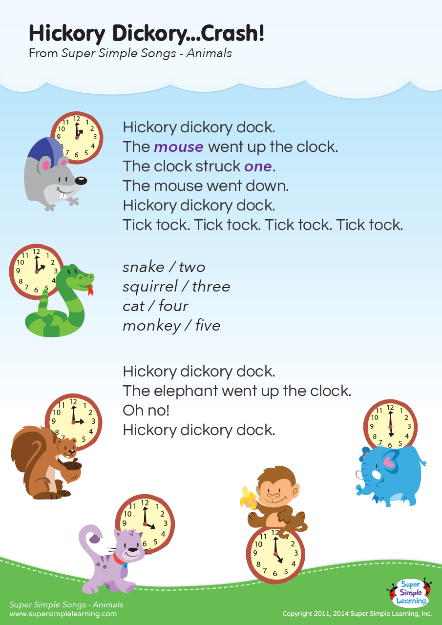 Hickory Dickory Crash Lyrics Super Simple