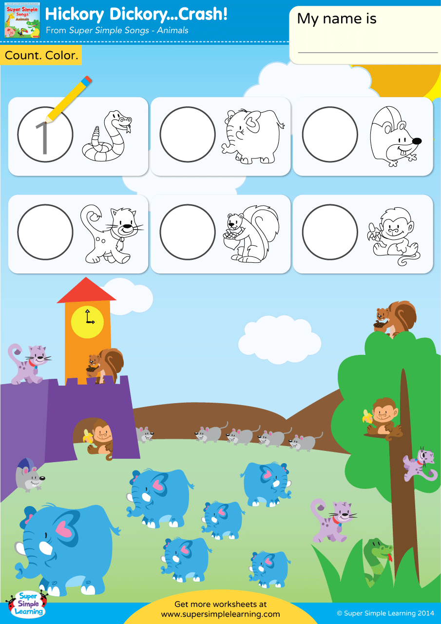Hickory Dickory Crash Worksheet Find Write Super Simple