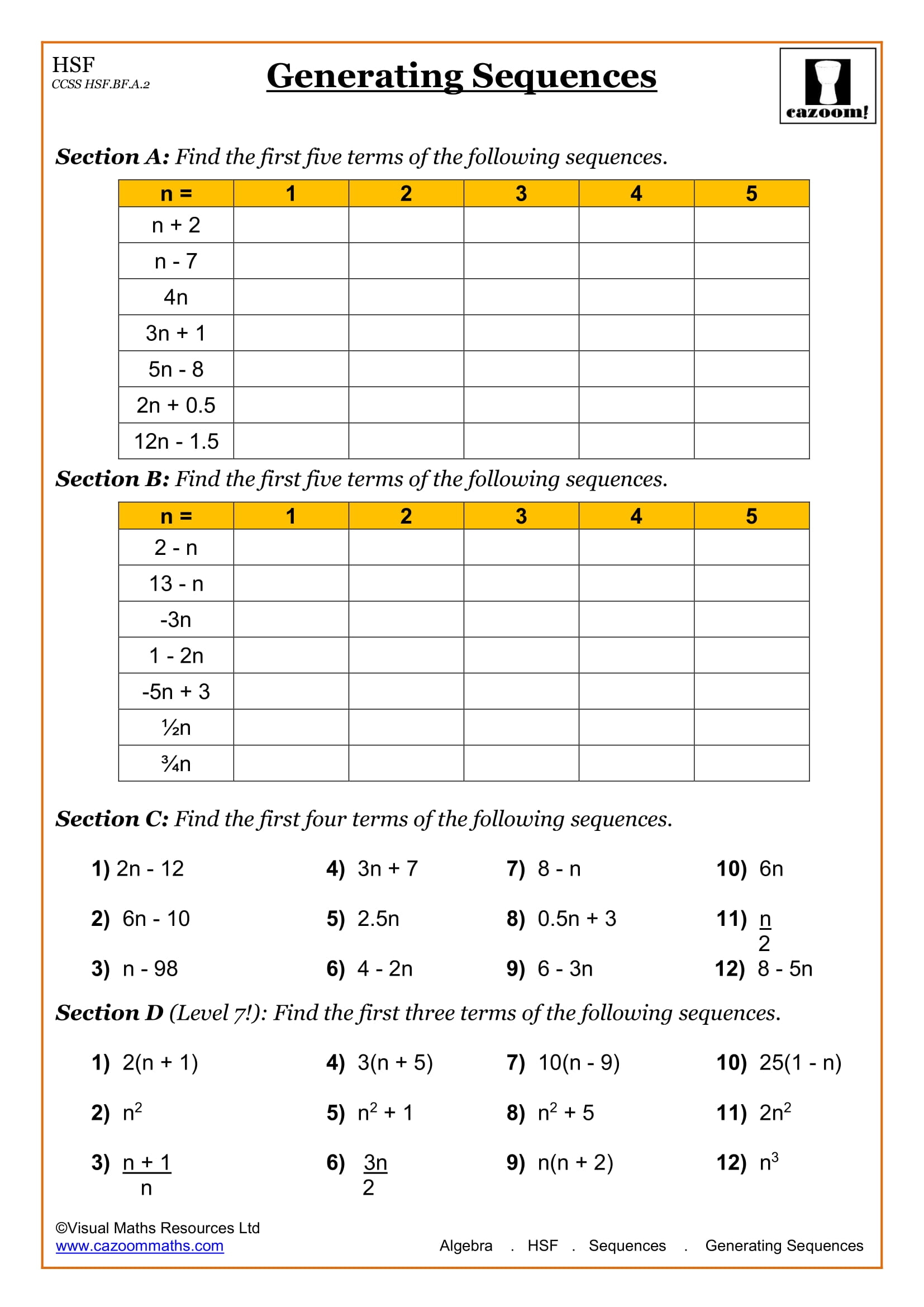 High School Math Worksheets Math Worksheets PDF Cazoom Math High School Math Worksheets Math Worksheets PDF Cazoom Math