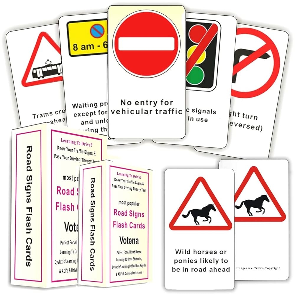 Highway Code 2023 UK DVLA Traffic Sign Flashcards UK Driving Theory Test Card Revision For Car Theory Test Car Accessories For Driver 17th Birthday Gift Amazon de Toys