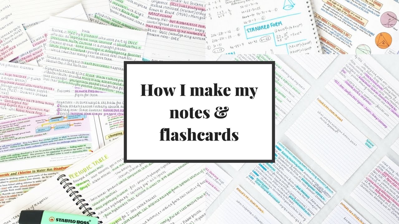 HOW I MAKE NOTES FLASHCARDS Study Techniques YouTube