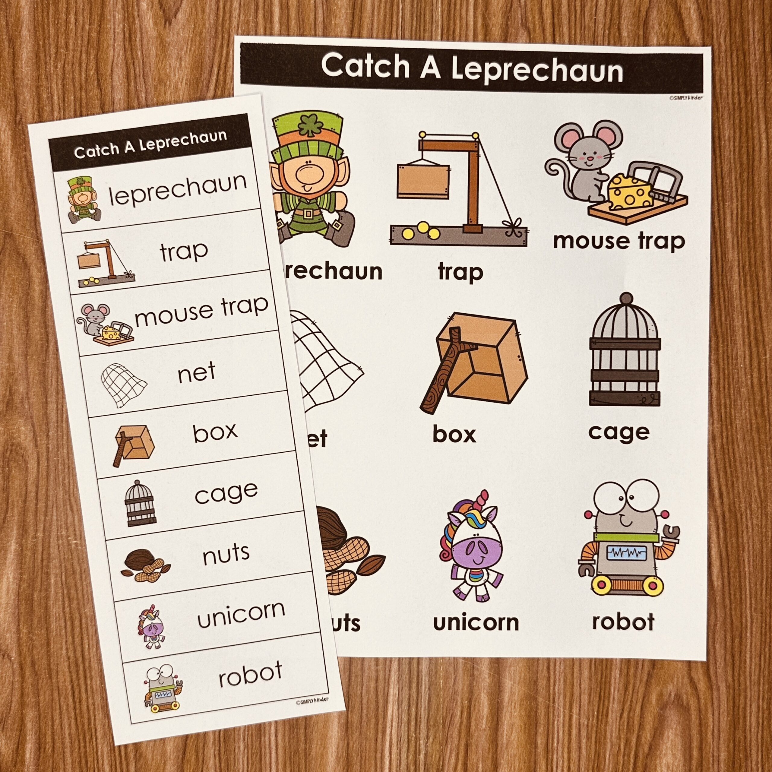 How To Catch A Leprechaun Vocabulary Printables Simply Kinder Printable Membership