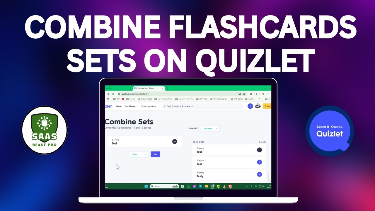 How To Combine Flashcards Sets On Quizlet YouTube