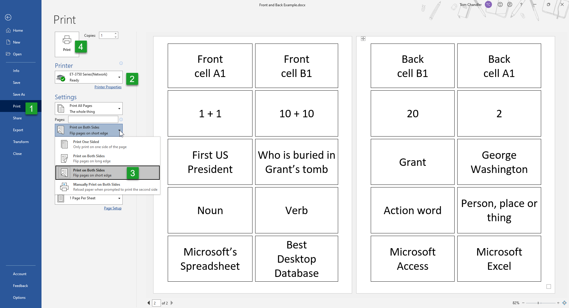 How To Create Homemade Flash Cards With Microsoft Word TechMentors How To Create Homemade Flash Cards With Microsoft Word TechMentors