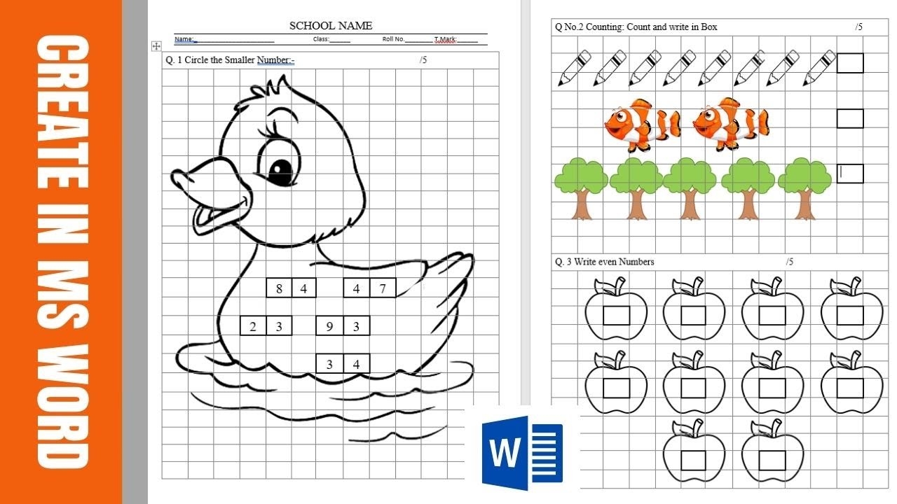 How To Create Math Worksheets For Kids Create Kindergarten Question Paper YouTube