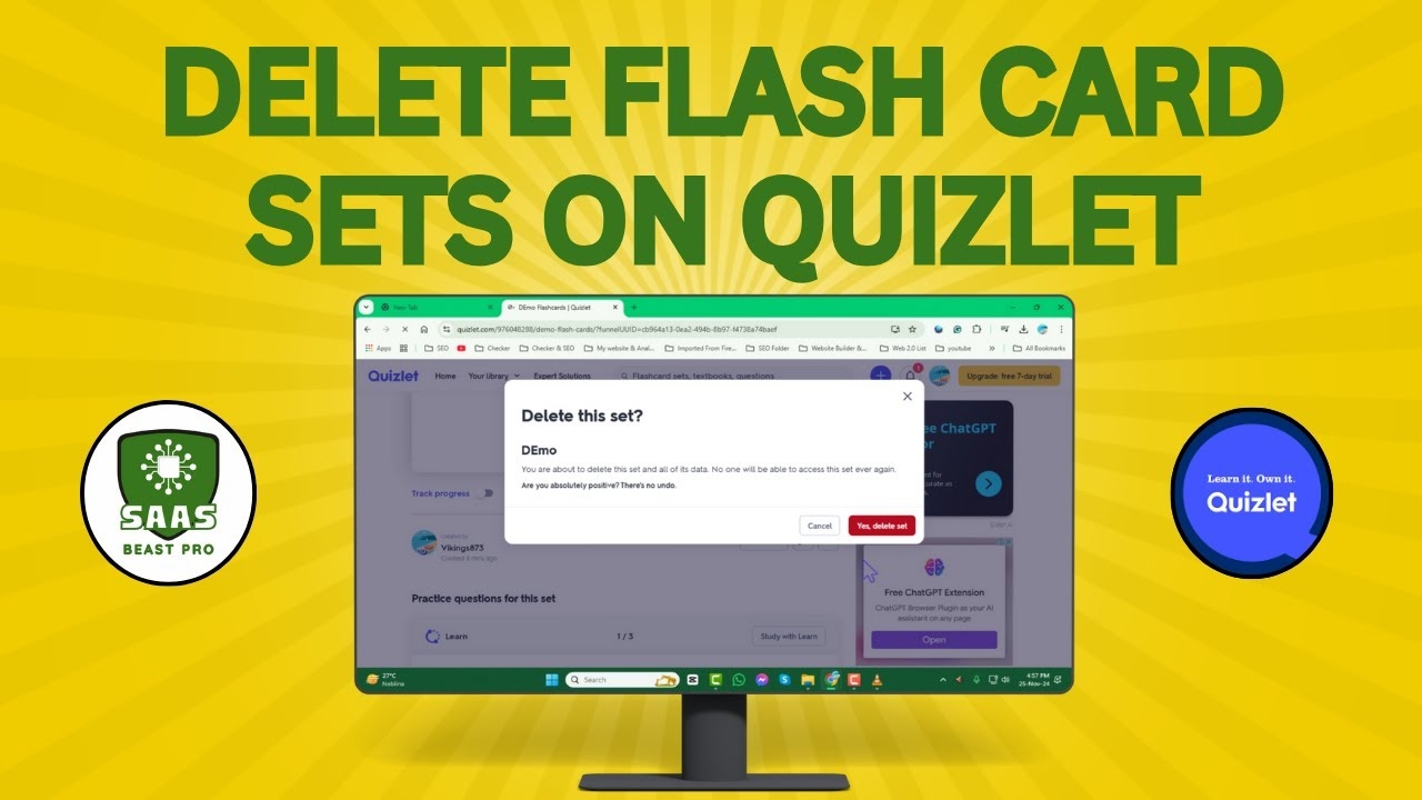 How To Delete Flash Card Sets On Quizlet YouTube