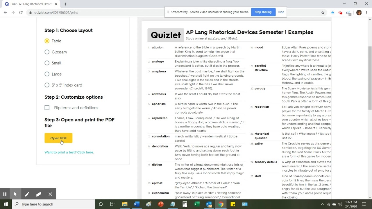 How To Get A PDF Of A Quizlet YouTube