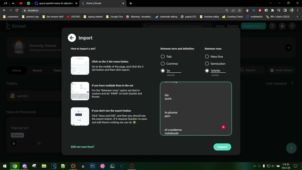 How To Import Flashcards From Quizlet To Knowt Without Exporting YouTube