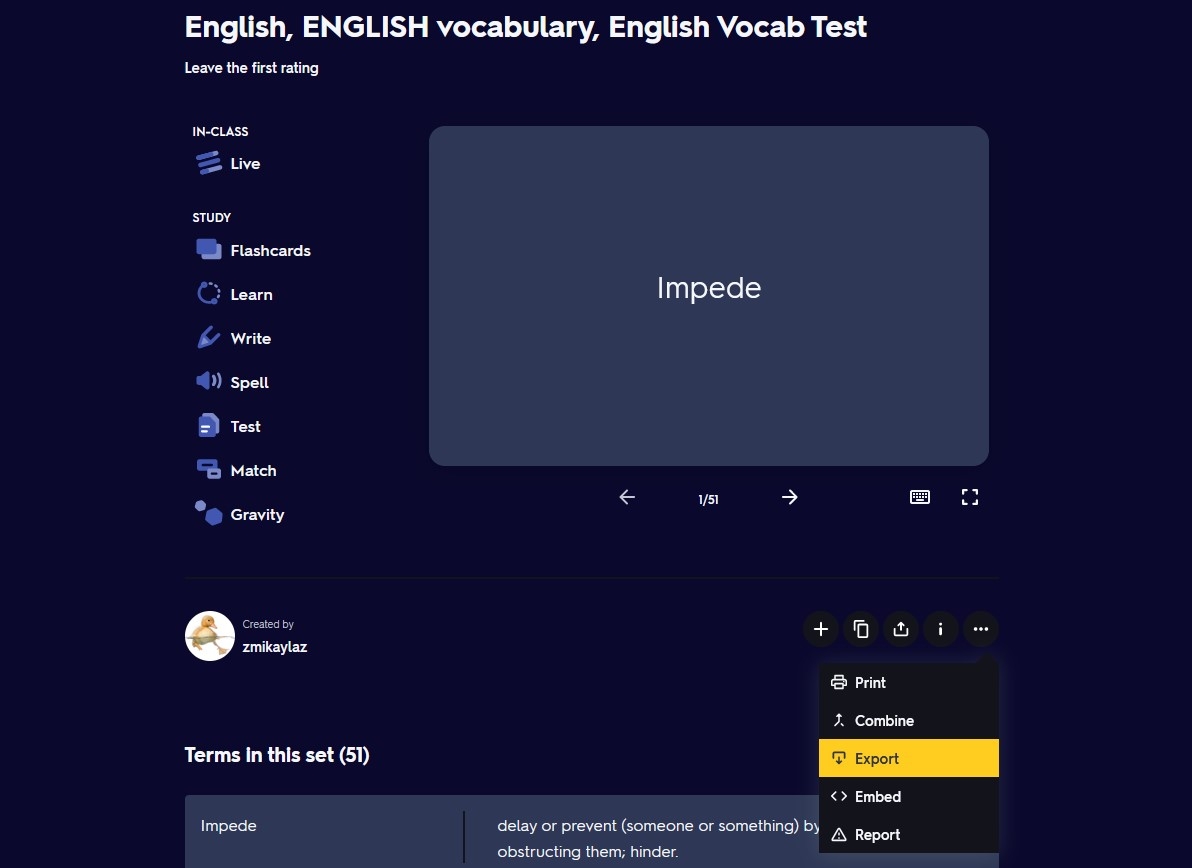 how to download quizlet flashcards