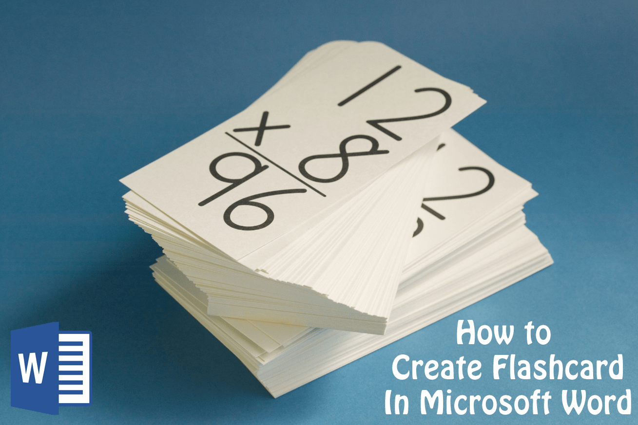 make flashcards in word