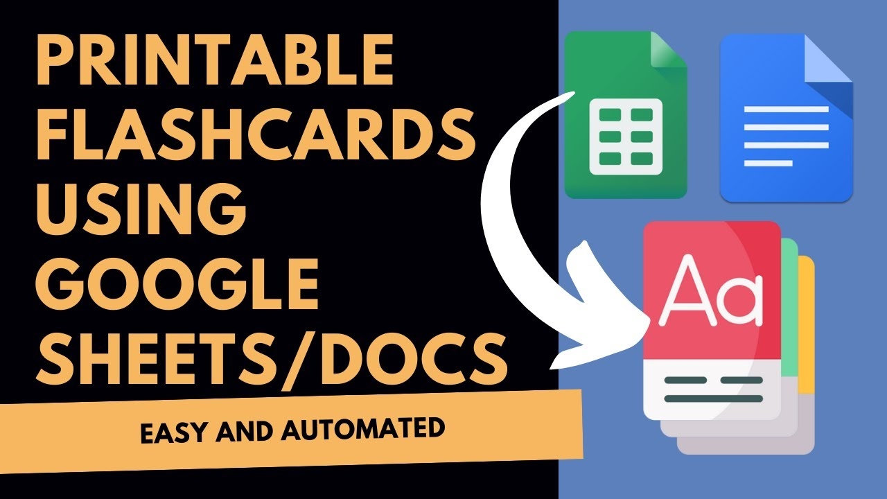 How To Make Printable Flashcards With Google Sheets Docs YouTube