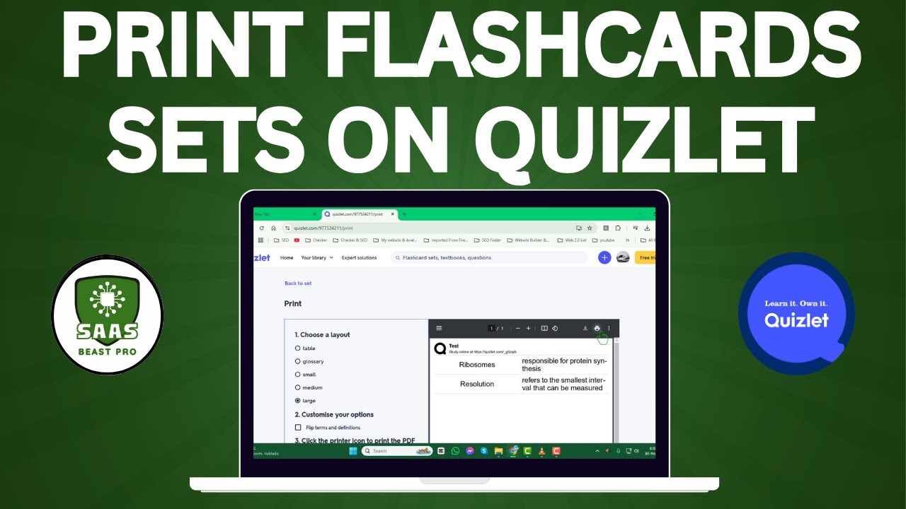 How To Print Flashcard Sets On Quizlet YouTube
