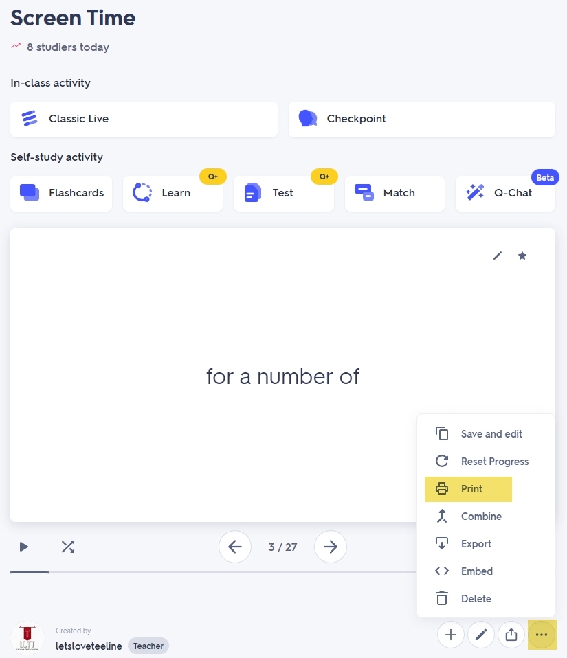 How To Print Flashcards From Quizlet