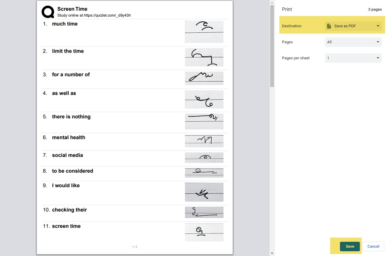 How To Print Flashcards From Quizlet