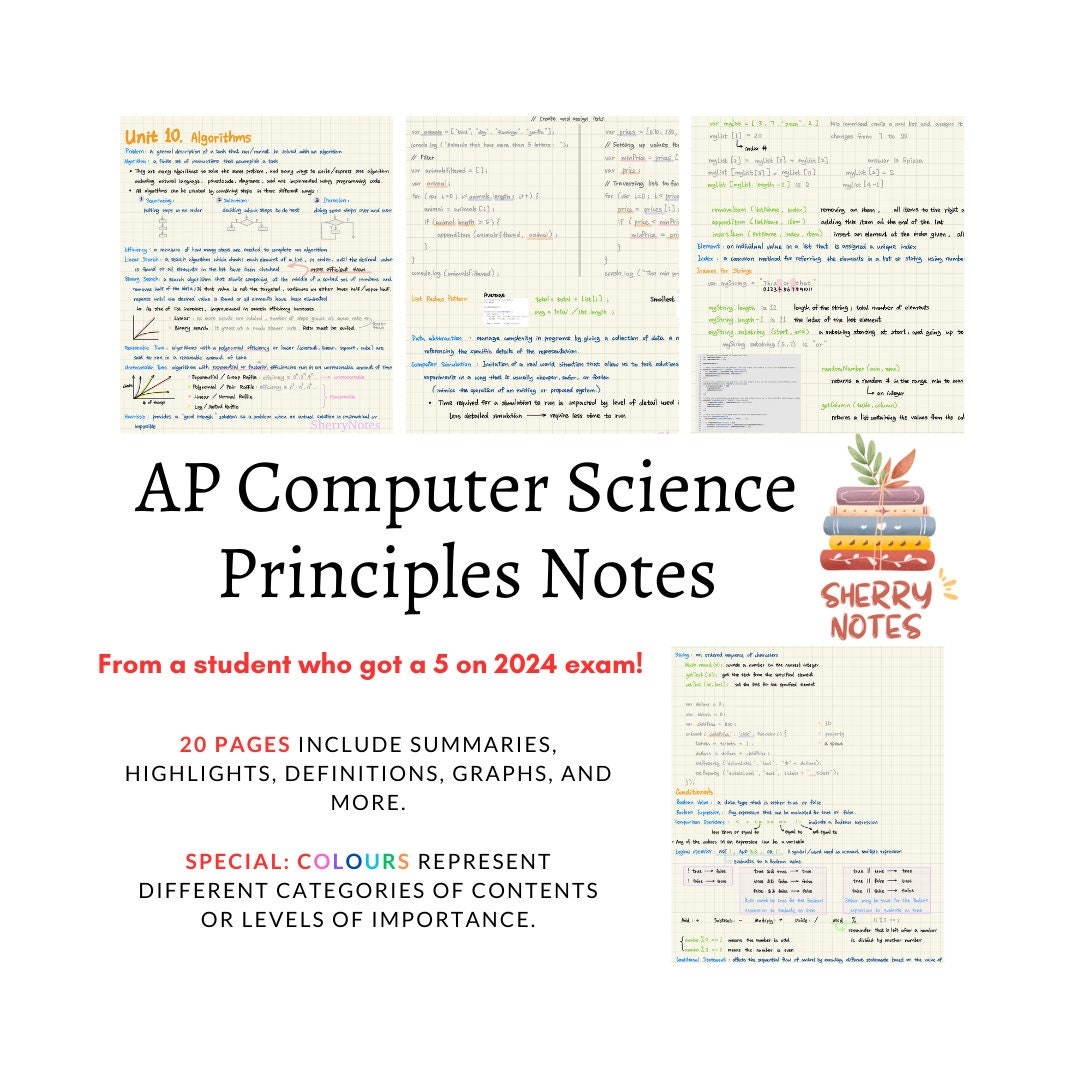 I Got 5 AP Computer Science Principles Notes From A Student Who Gets 5 Etsy