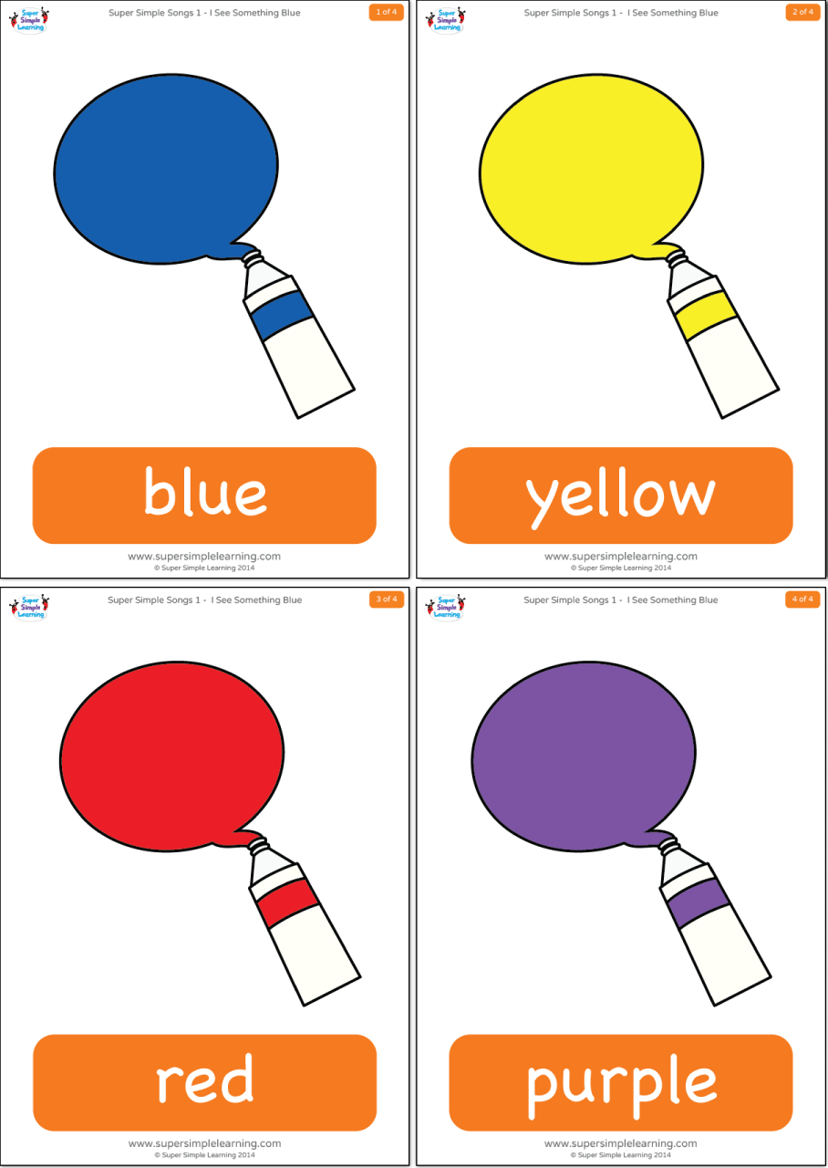 I See Something Blue Flashcards Super Simple