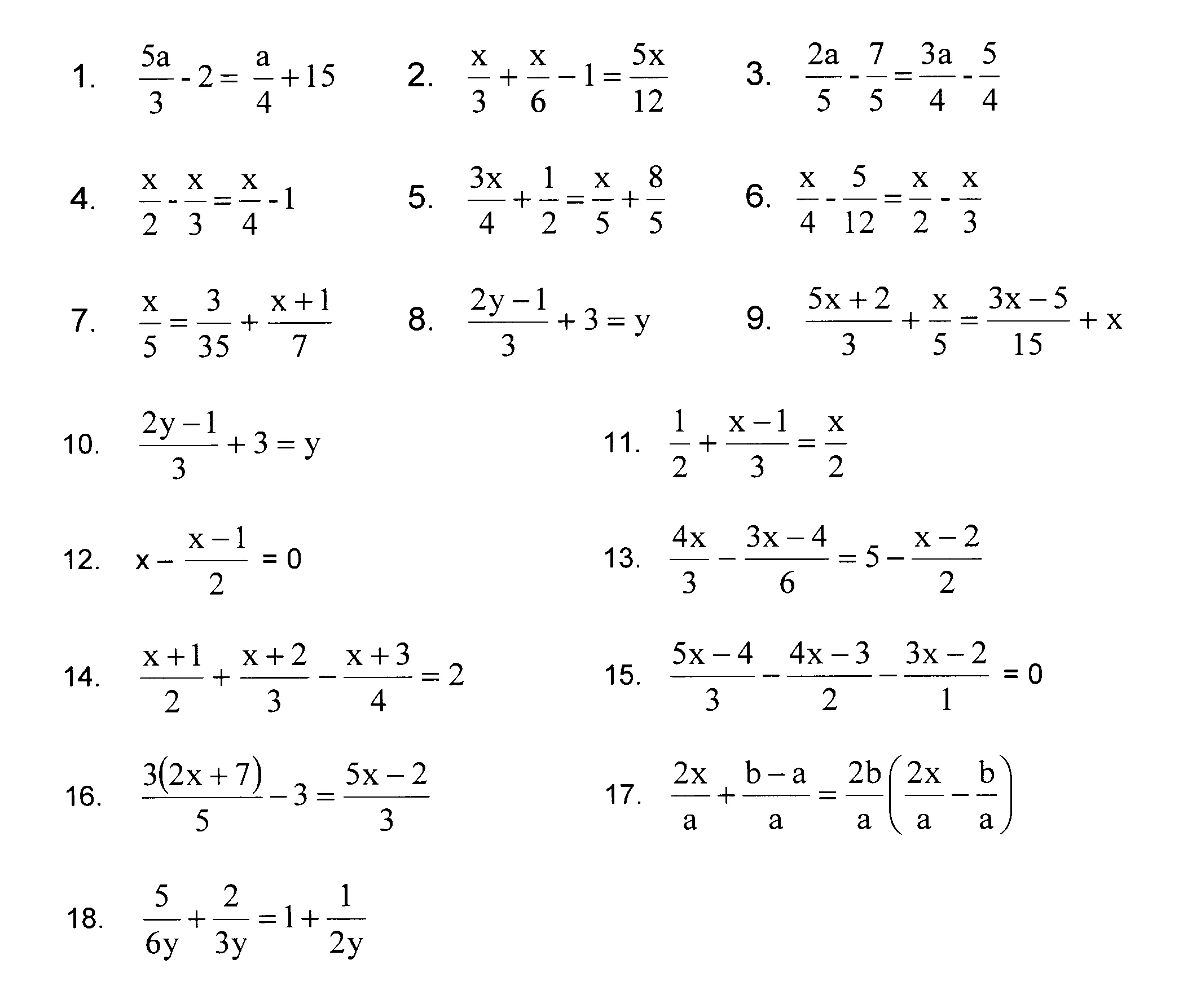 Imath More Exercises Re Solution Of Linear Equations Worksheets Library