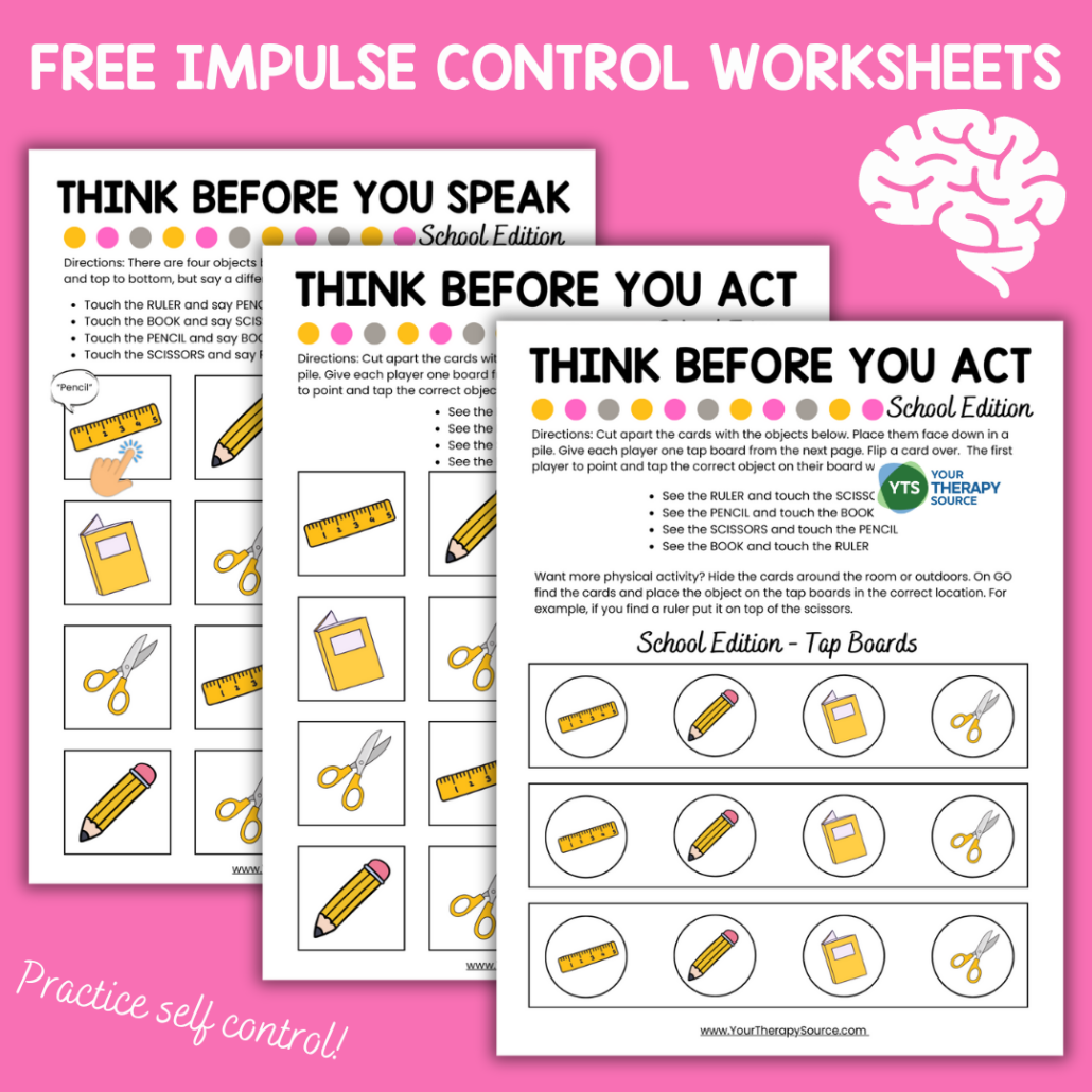 Impulse Control Worksheets Free Your Therapy Source Impulse Control Worksheets Free Your Therapy Source
