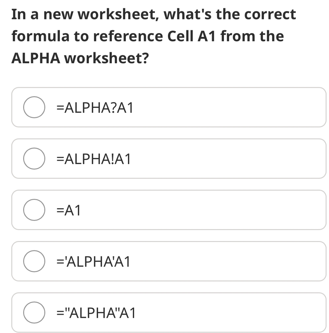 In A New Worksheet Whats The Correct StudyX