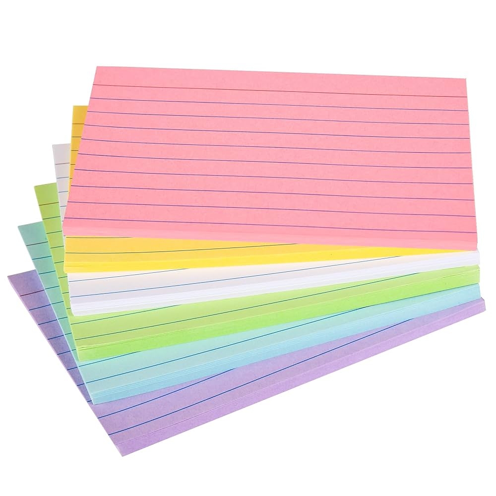 Index Cards 4 x6 Colored Ruled Index Cards Ruled Lined Index Note Cards Assorted Colors 4x6 Flashcards For Studying Black On Back Heavy Weight Flash Card 4 X 6 156 Count Inches 4x6 Buy