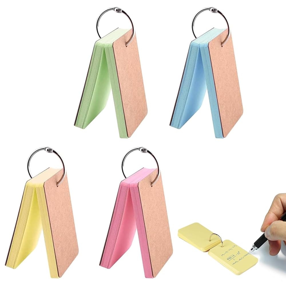 Index Cards With Ring Flashcards Paper Pack Of 4 Blank Paper Cards Pocket Flashcards Mini Flash Cards Blank Flash Cards For Memos Vocabulary Learning Painting And Graffiti 280 Sheets Amazon de Toys