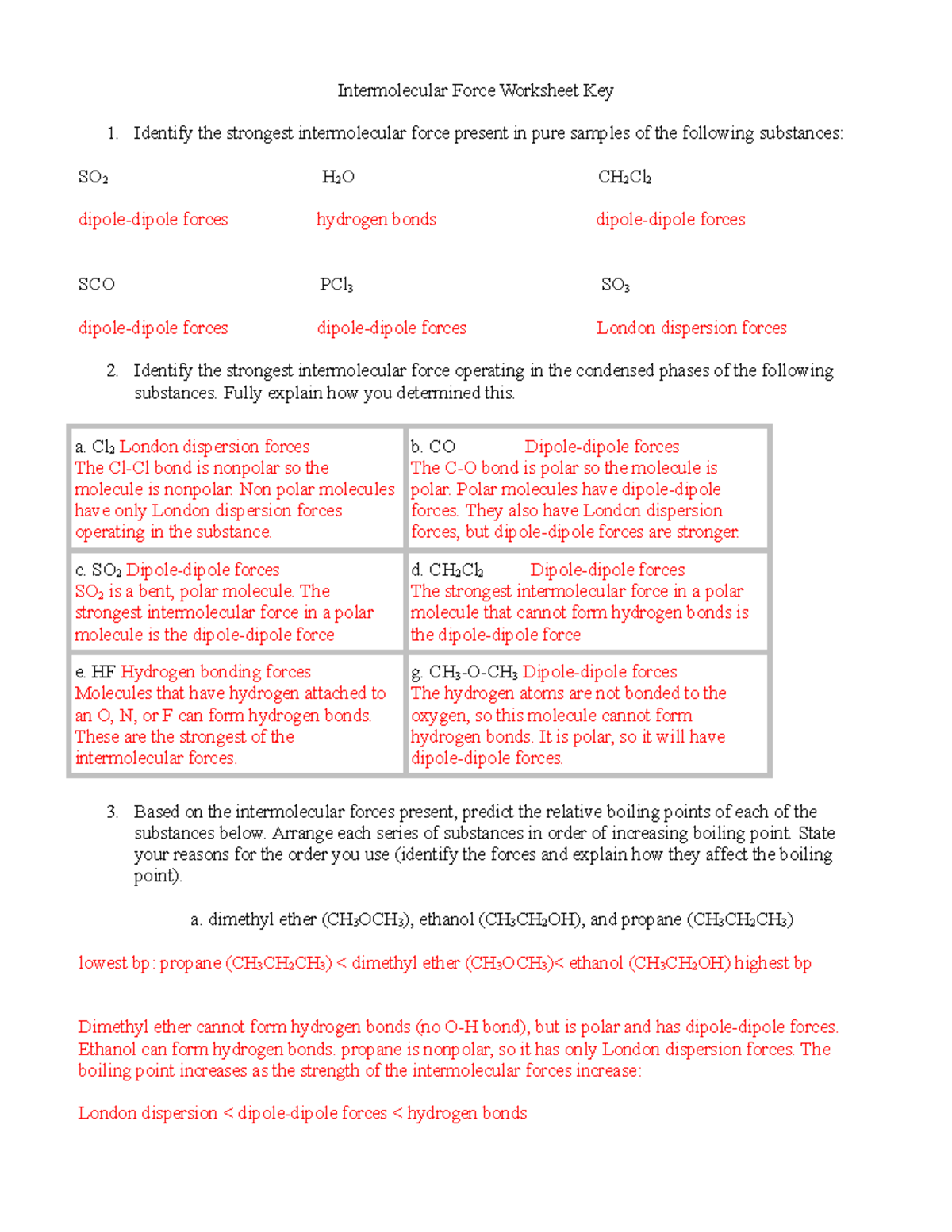 intermolecular forces worksheet