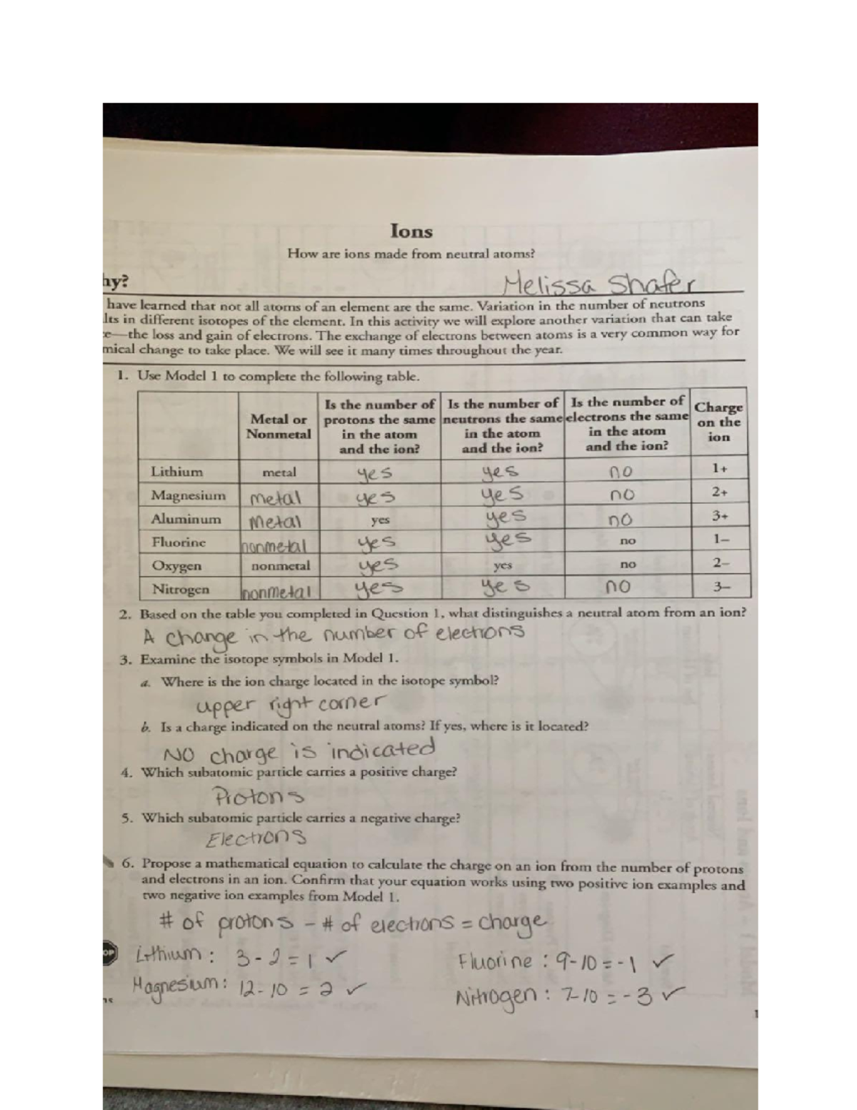 ions worksheet answer key ions worksheet answer key
