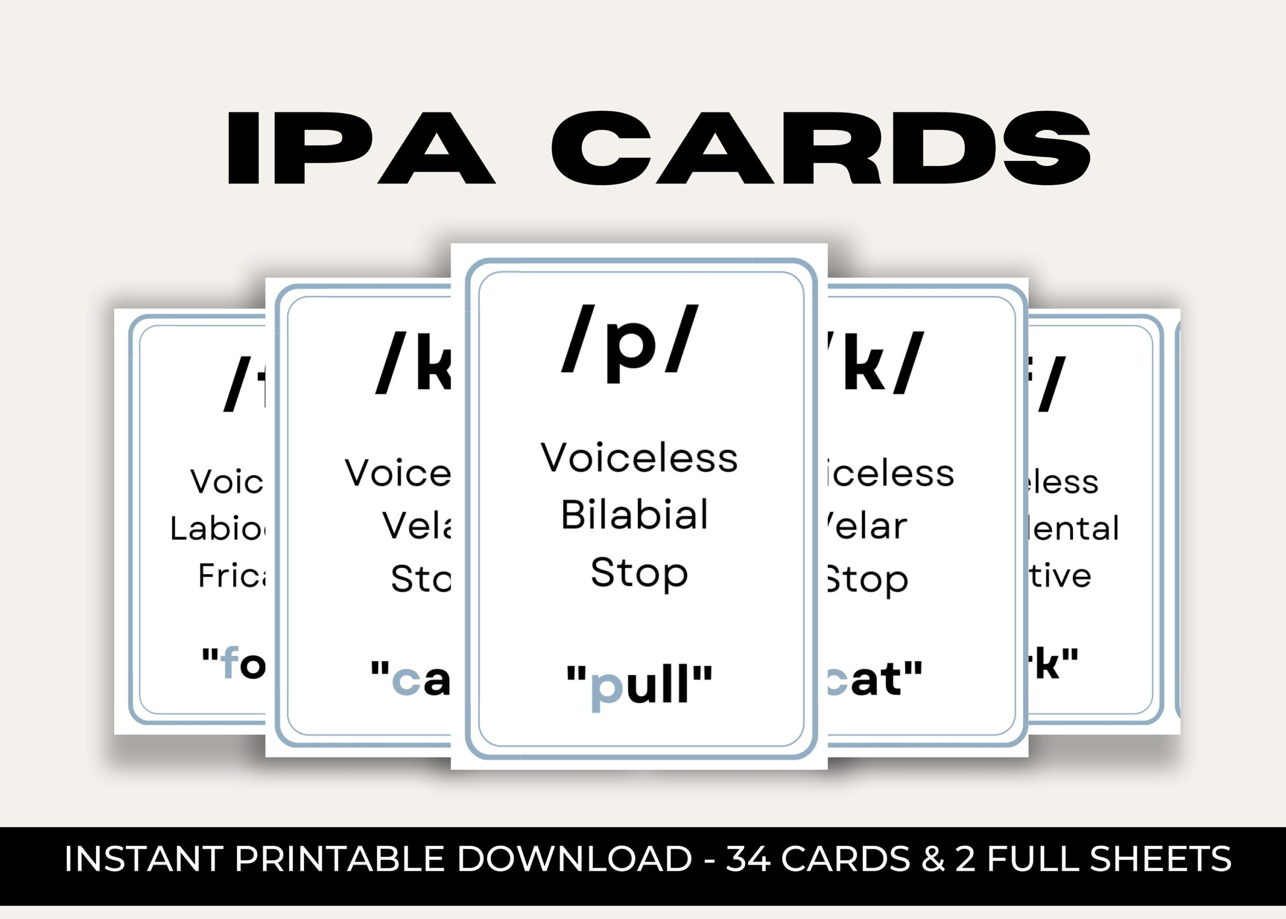 IPA Cards Flashcards International Phonetic Alphabet For Studying Handouts Decor Cards For Educational Purposes DIGITAL Etsy Ireland