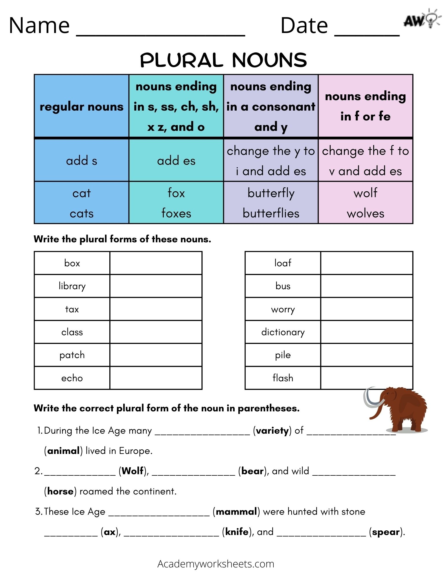 Irregular Plural Nouns Worksheets Academy Worksheets Worksheets Library