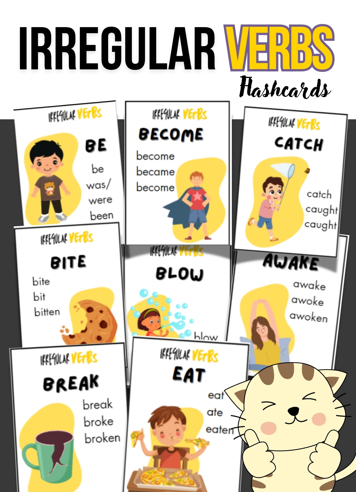 Irregular Verbs Cards Flashcards PrepYourLesson