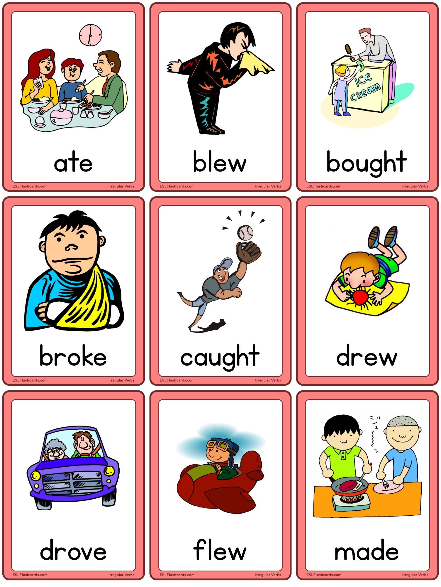 Irregular Verbs ESL Flashcards