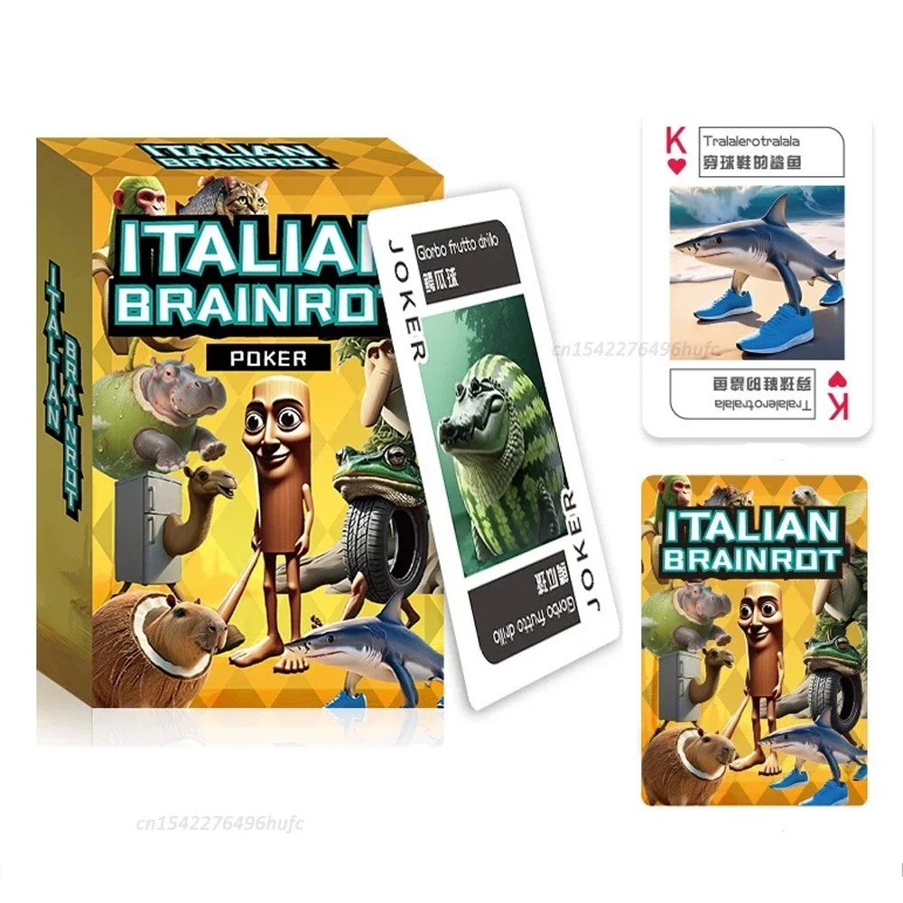 Italian Brainrot Playing Cards Classic Cards Table Game Tung Tung Tung Sahur Tralalero Tralala Leisure And Entertainment Toys