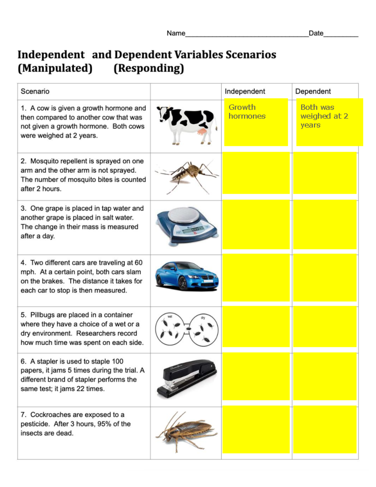 IV And DV Worksheet Understanding Independent Dependent Variables Studocu