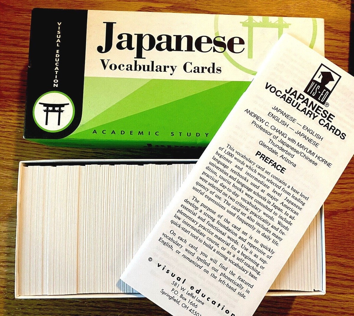Japanese Vocabulary Cards Academic Study Card Set Vis Ed Approx 1000 Cards EBay