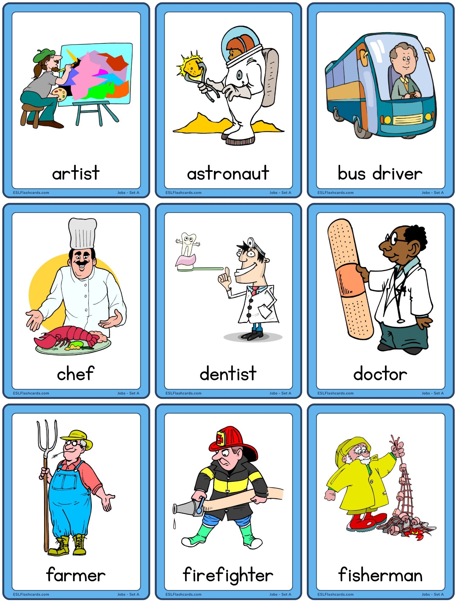 Jobs Flashcards Set A ESL Flashcards Jobs Flashcards Set A ESL Flashcards