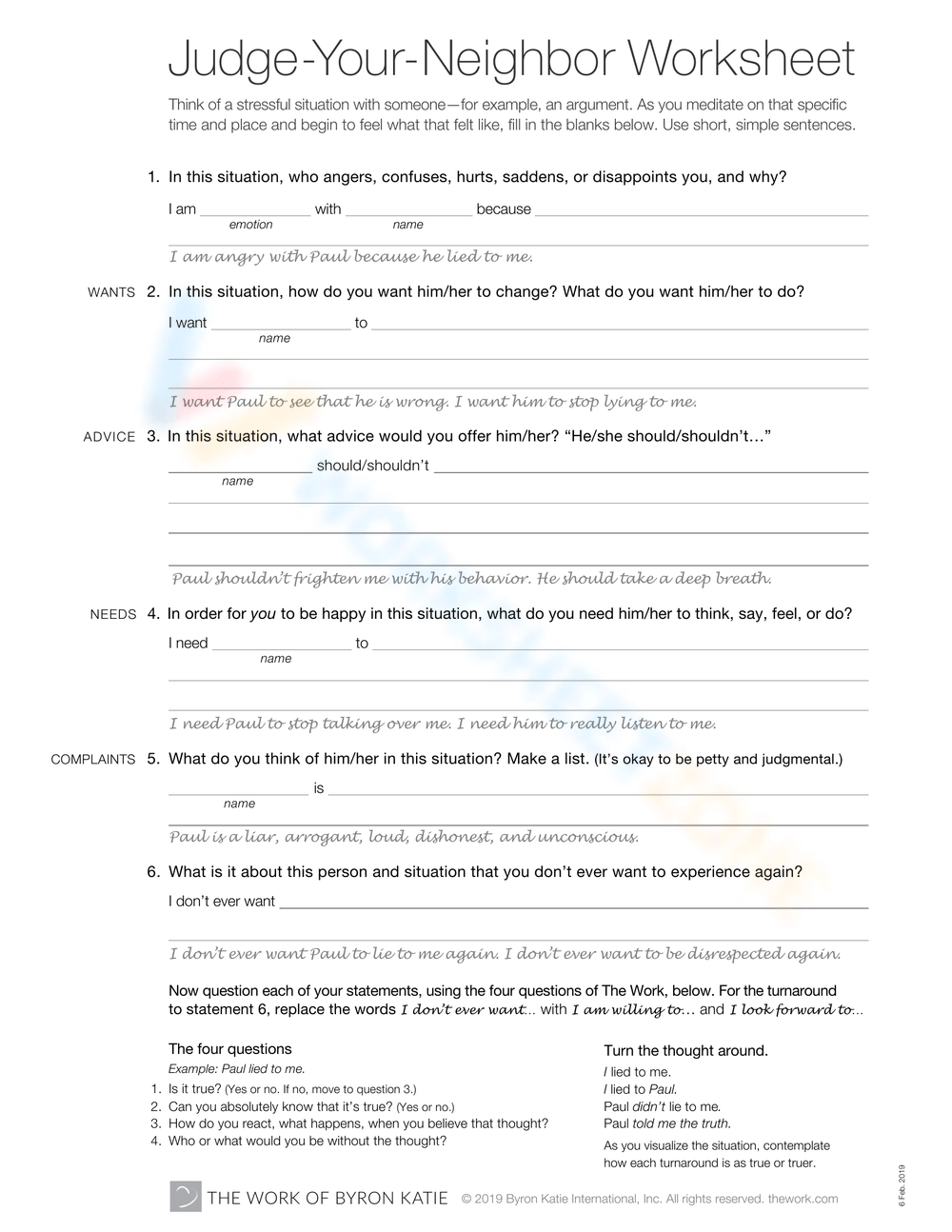 Judge Your Neighbor Worksheets Printable