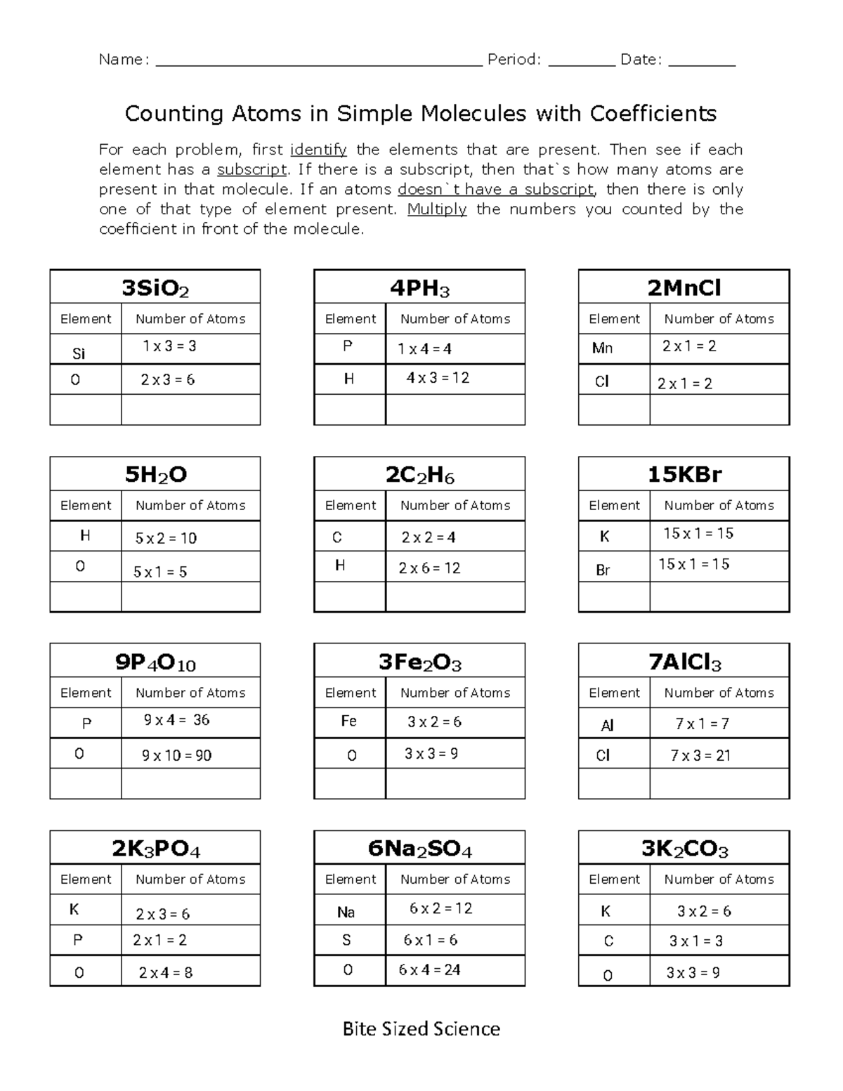 Kami Export Faith Mendieta Counting Atoms In Molecules Worksheet Answers Studocu