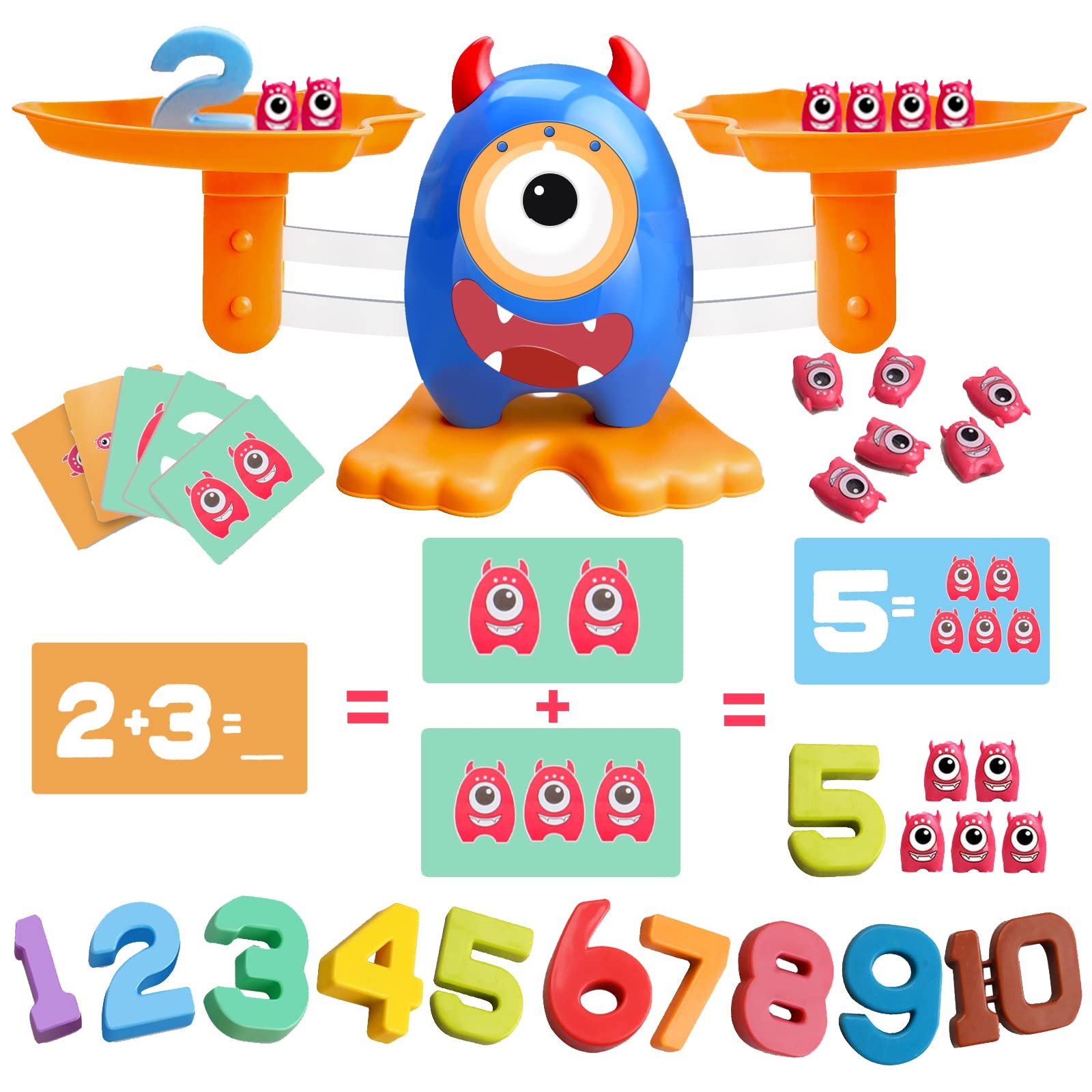 KANKOJO Monster Balance Cool Math Games For Age 3 5 Toddler Number Counting Educational Game With Flashcards Kids STEM Learning Montessori Toys Amazon au Toys Games