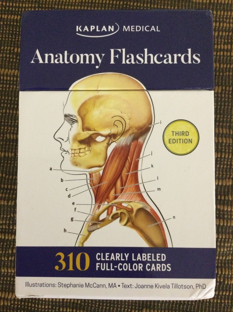 Kaplan Medical Anatomy Flashcards 3rd Edition 310 Labeled Full Color Cards EBay