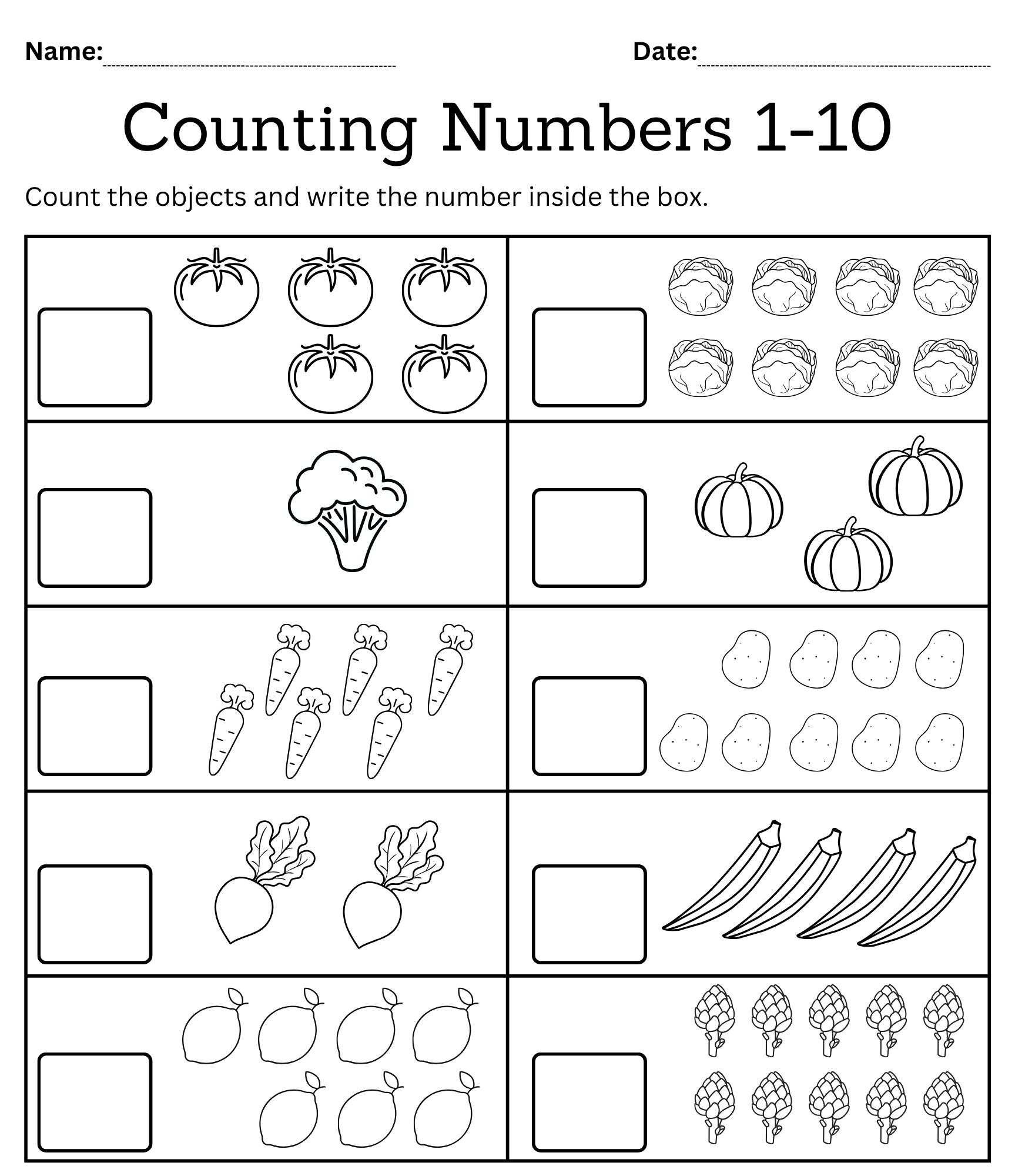 math worksheet for preschoolers