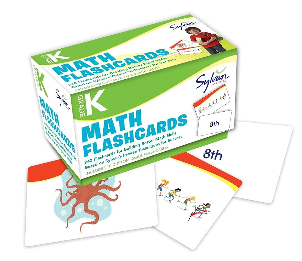 Kindergarten Math Flashcards 240 Flashcards For Building Better Math Skills Number 1 20 Ordinal Numbers Number Patterns Comparing Classifying Geometry Location Size Sylvan Math Flashcards Sylvan Learning Amazon de Books
