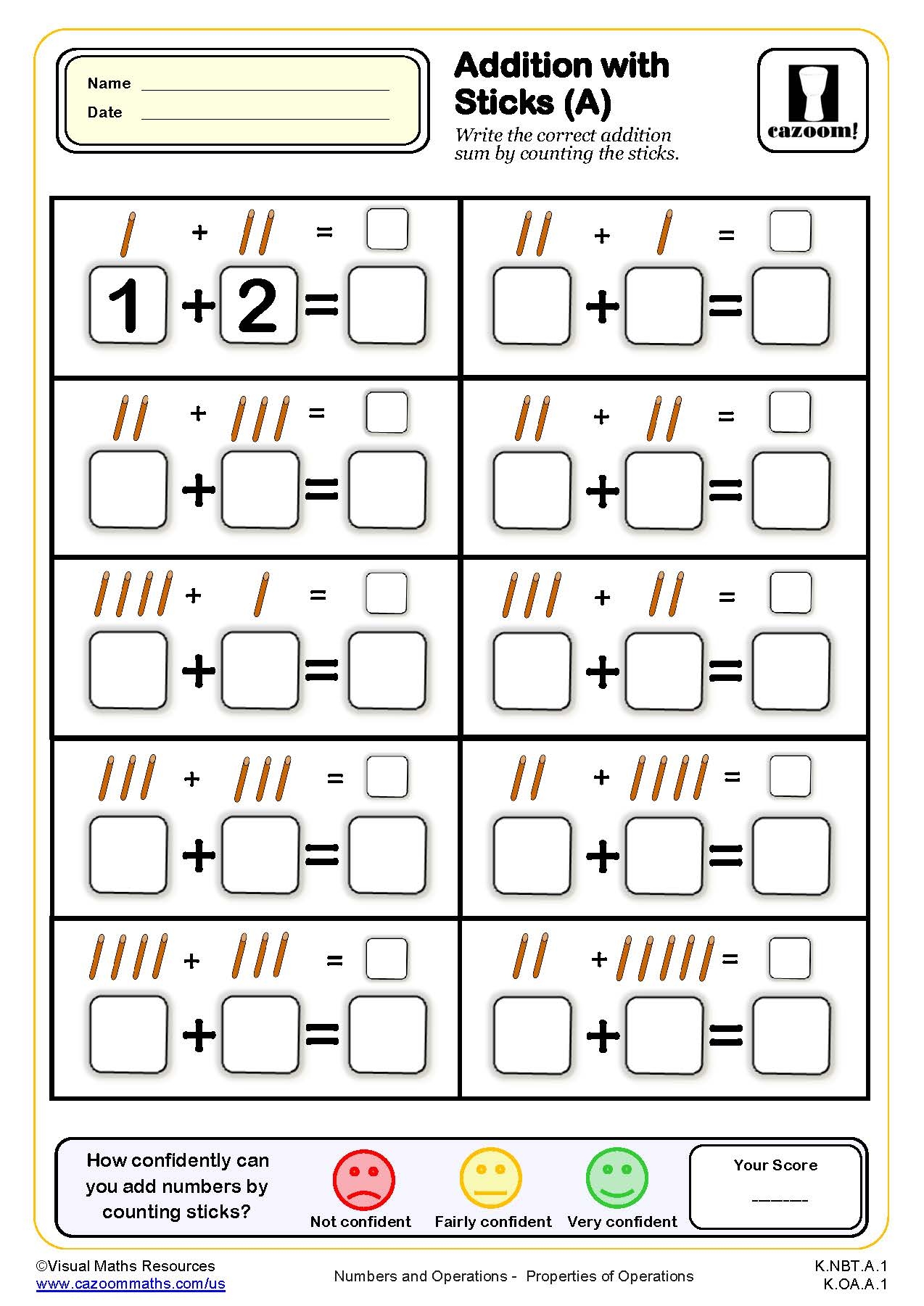 addition kindergarten math worksheets