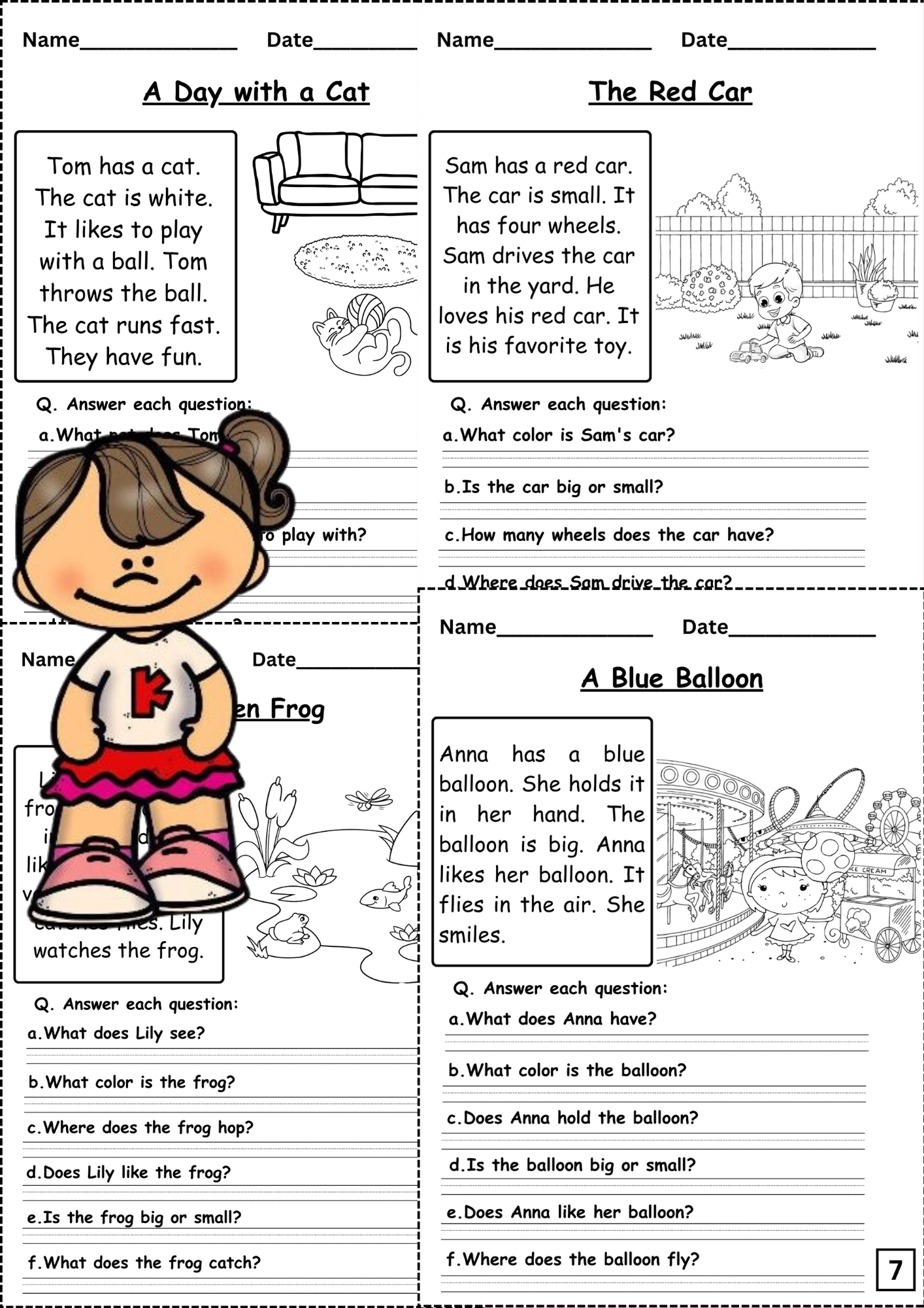 read comprehension worksheets