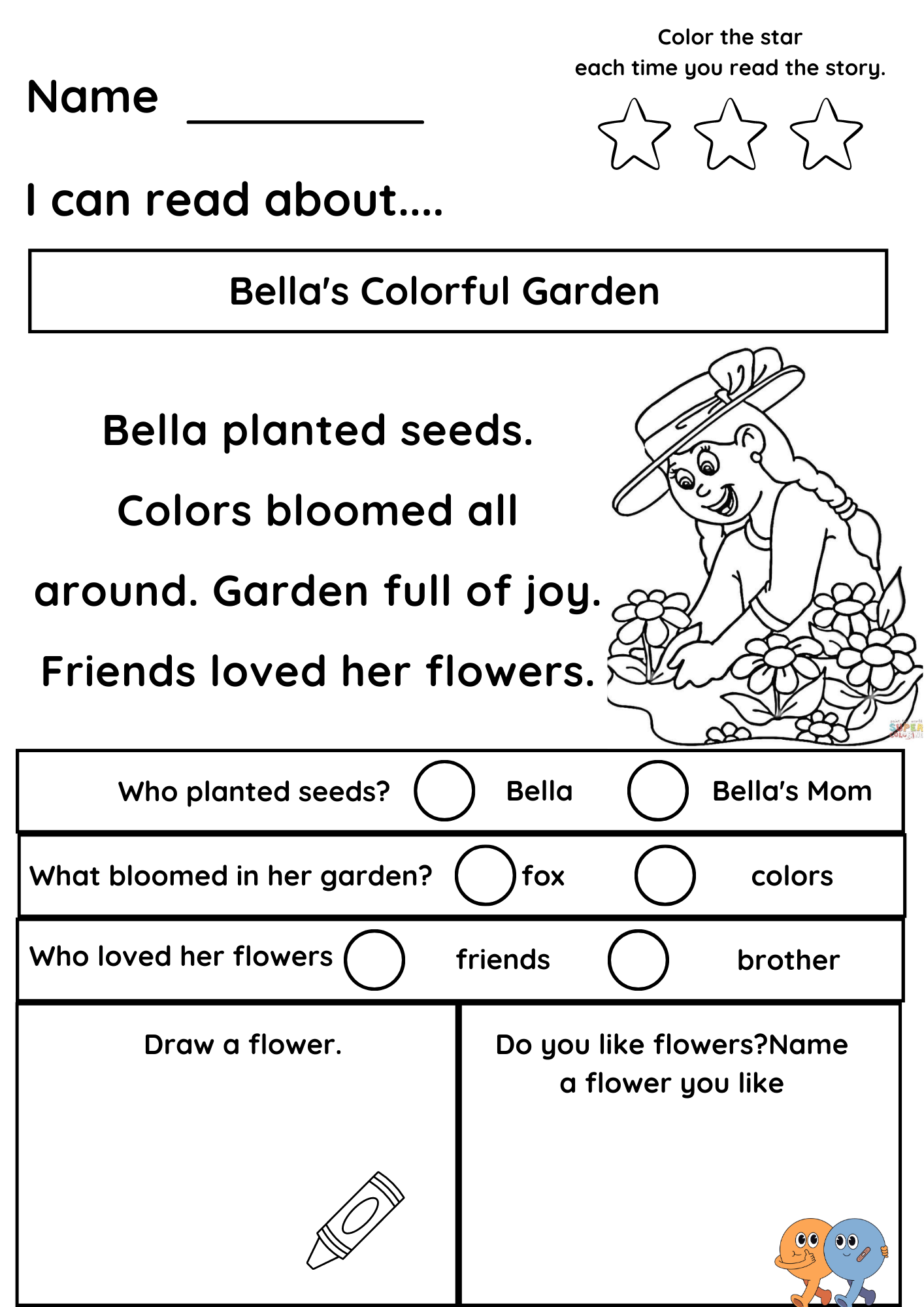 kindergarten reading comprehension worksheets pdf