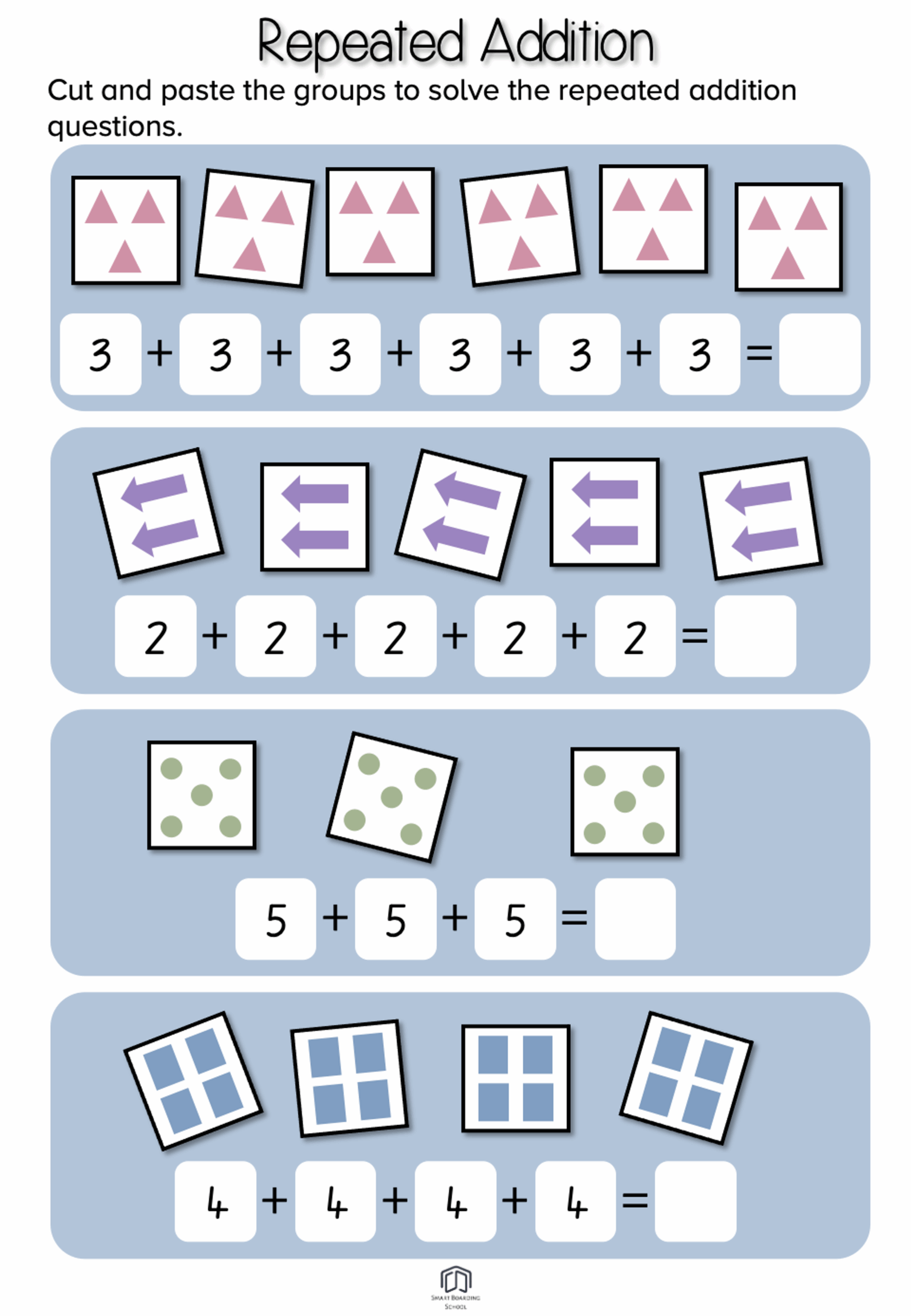Kindergarten Repeated Addition Worksheet