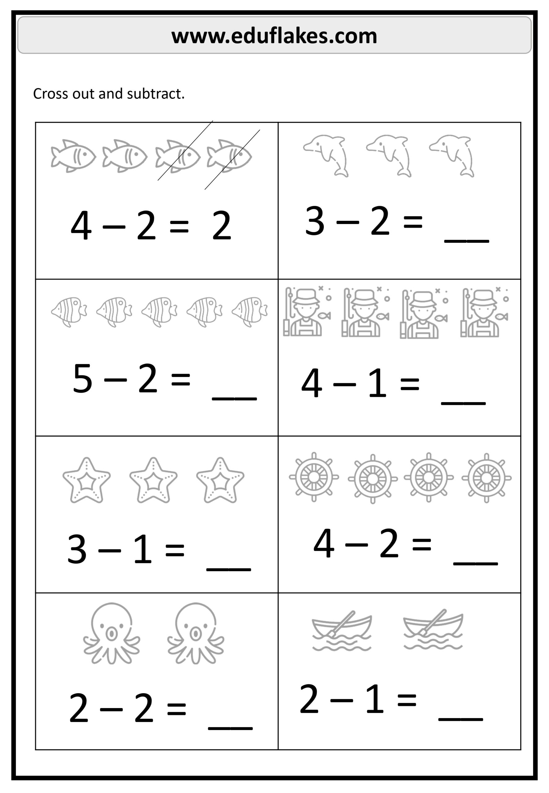 Kindergarten Subtraction Worksheet Printables Free PDF Eduflakes Kindergarten Subtraction Worksheet Printables Free PDF Eduflakes