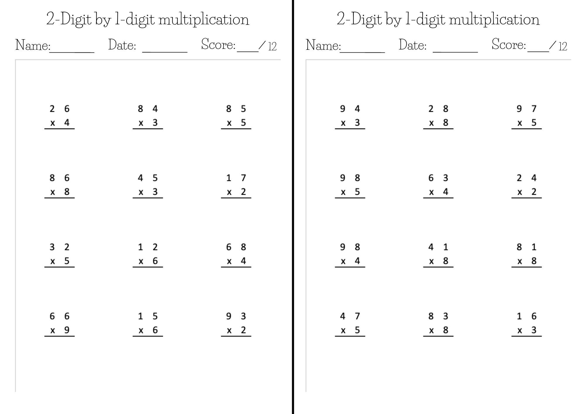 Kumon like Math Worksheets Exercise Pages In PDF 2 digit By 1 digit Multiplication Etsy UK Kumon like Math Worksheets Exercise Pages In PDF 2 digit By 1 digit Multiplication Etsy UK